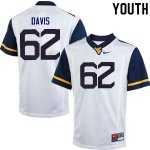 Youth West Virginia Mountaineers NCAA #62 Zach Davis White Authentic Nike Stitched College Football Jersey KF15E12TA